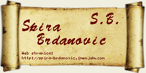 Spira Brdanović vizit kartica